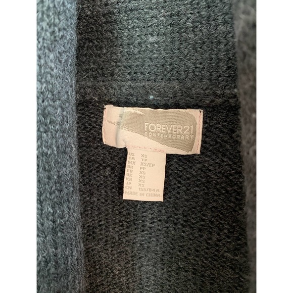 Forever 21 Ombre Stripe Charcoal Knit Cardigan Sweater — Women's Size XS X-Small - Picture 4 of 14